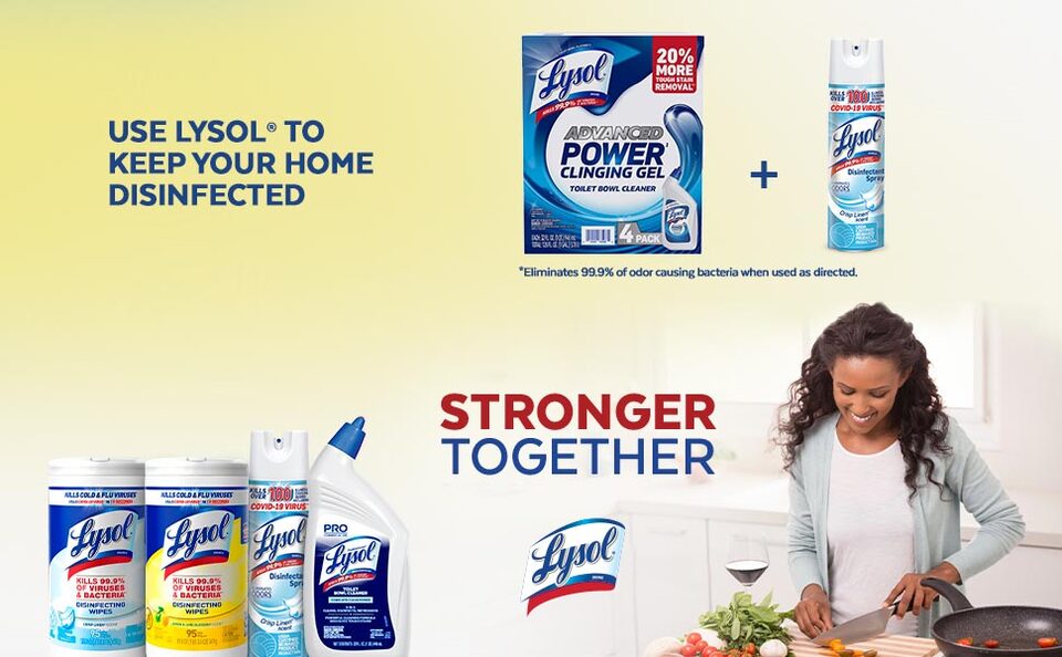 Use Lysol to keep your home disinfected, 