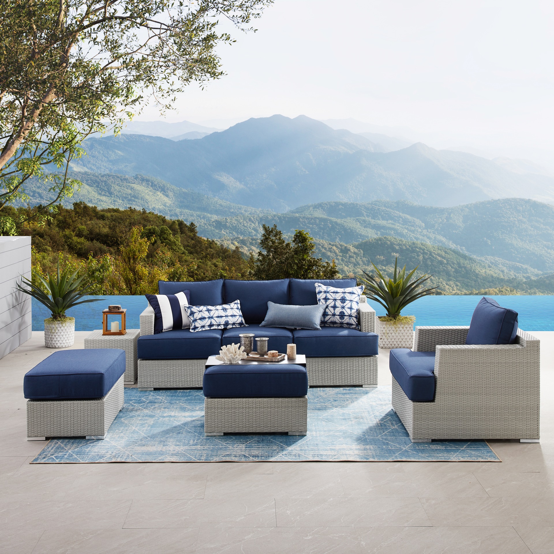 Milano 7-Piece Patio Sectional Conversation Set | Costco