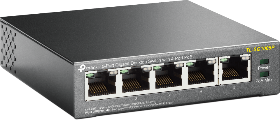 TP-Link 5-Port 10/100/1000 Mbps Unmanaged Switch Black TL-SG605