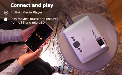  Philips NeoPix Easy 2+, proyector True HD con reproductor  multimedia incorporado : Electrónica
