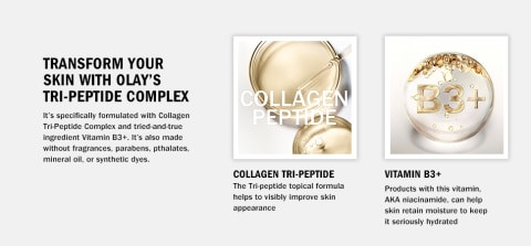 Transform your skin with Olay's Tri-Peptide complex