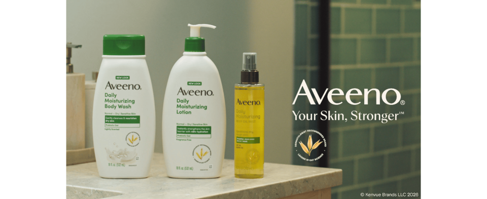 thumbnail video image 3 of (2 pack) Aveeno Daily Moisturizing Body Lotion and Facial Moisturizer for Face, Body and Dry Skin, 18 fl oz, 3 of 10