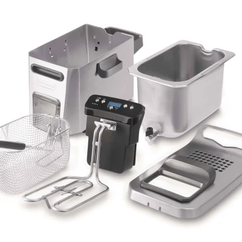 新品！ DeLonghi 電気フライヤー ステンレス DeLonghi Stainless Steel Livenza Deep Fryer - D44528DZ