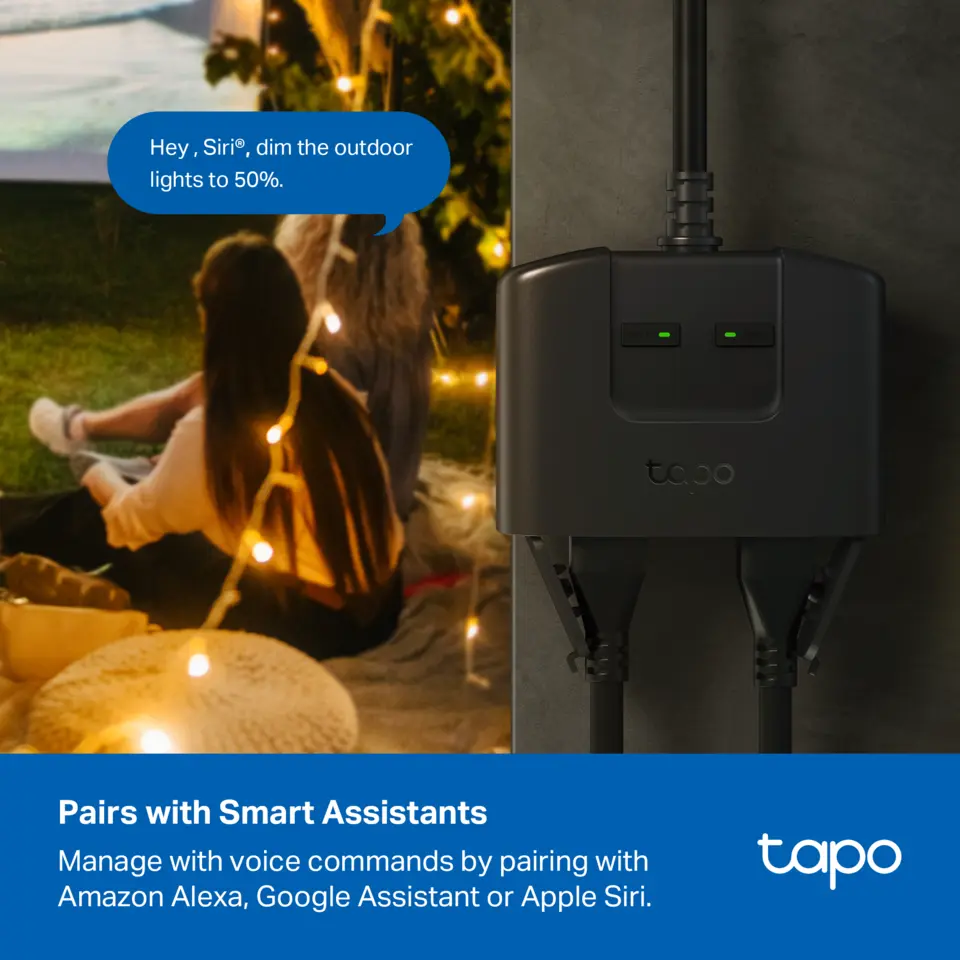 TP Link Tapo Smart Wi Fi Outdoor Dual Plug Control & Schedule