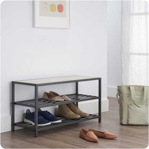 gray shoe rack