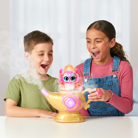  Magic Mixies Magic Genie Lamp with Interactive 8 Pink Plush  Toy and 60+ Sounds & Reactions. Unlock a Magic Ring and Reveal a Pink Genie  from The Real Misting Lamp. Gifts