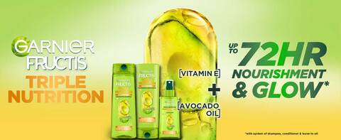 Shampoo Vitamin with Nourishing 33.8 fl Fructis Triple Garnier Nutrition E, oz