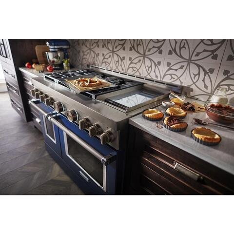 KFGC558JBK by KitchenAid - KitchenAid® 48'' Smart Commercial-Style Gas  Range with Griddle