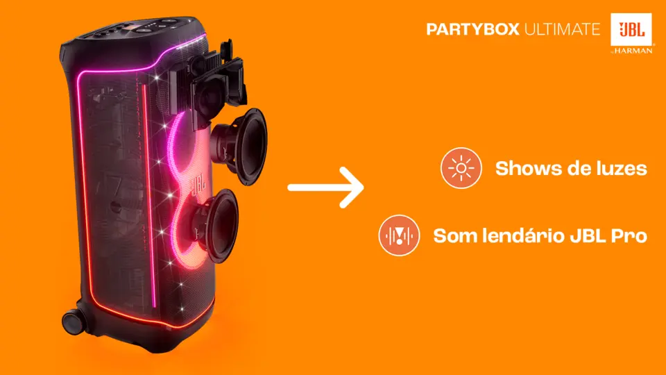 Caixa Amplificada JBL Party Box Ultimate, 1100W, Bluetooth
