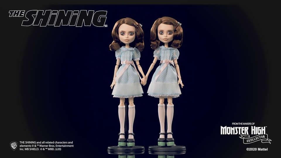thumbnail video image 2 of The Shining Grady Twins Collector Doll 2-Pack (10-inch), 2 of 8