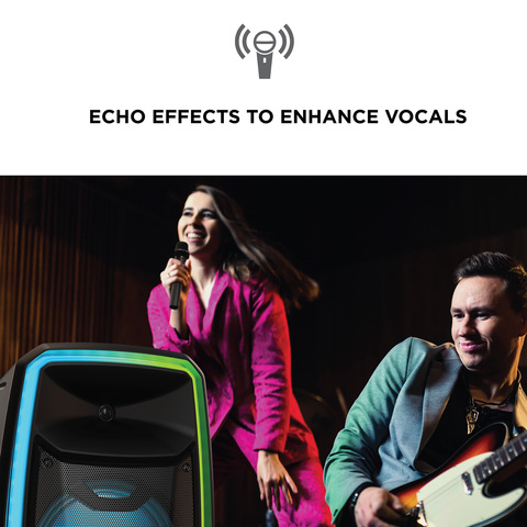 ION Audio Total PA™ Freedom includes echo effects on microphone for great vocals