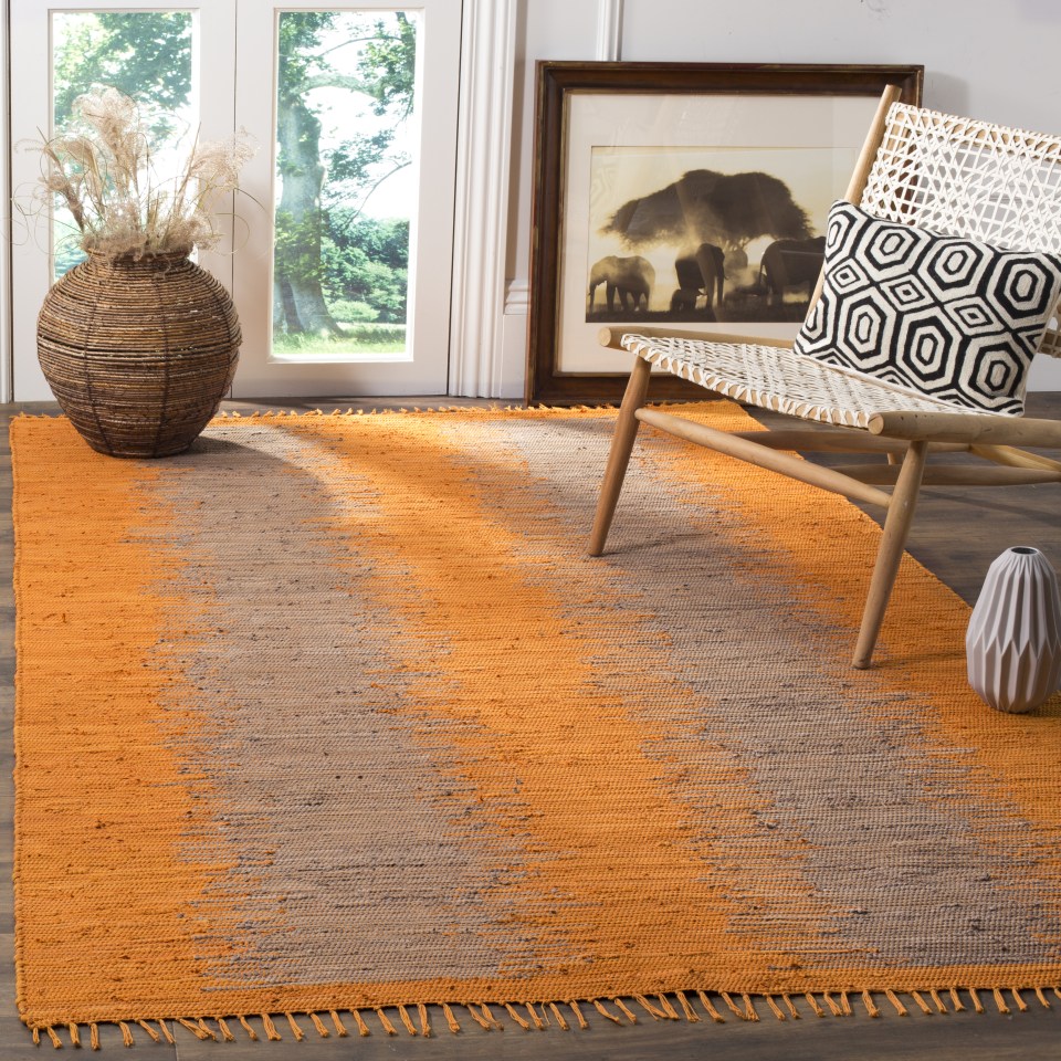 Safavieh Montauk Salina 2 x 7 Orange Indoor Abstract Coastal Handcrafted Runner Safavieh Montauk Salina 2 x 7 Orange Indoor Abstract Coastal Handcrafted Runner