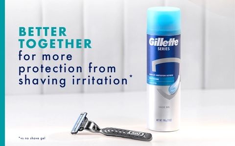 Gillette Series Shave Gel that can be used together with Gillette Mach3 razor.