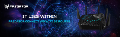 Acer Predator Connect W6 Wi-Fi 6E Gaming Router | Hybrid QoS