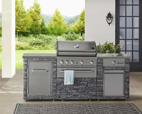 Member s Mark Deluxe 4 Burner Grill Island with Griddle Sam s Club