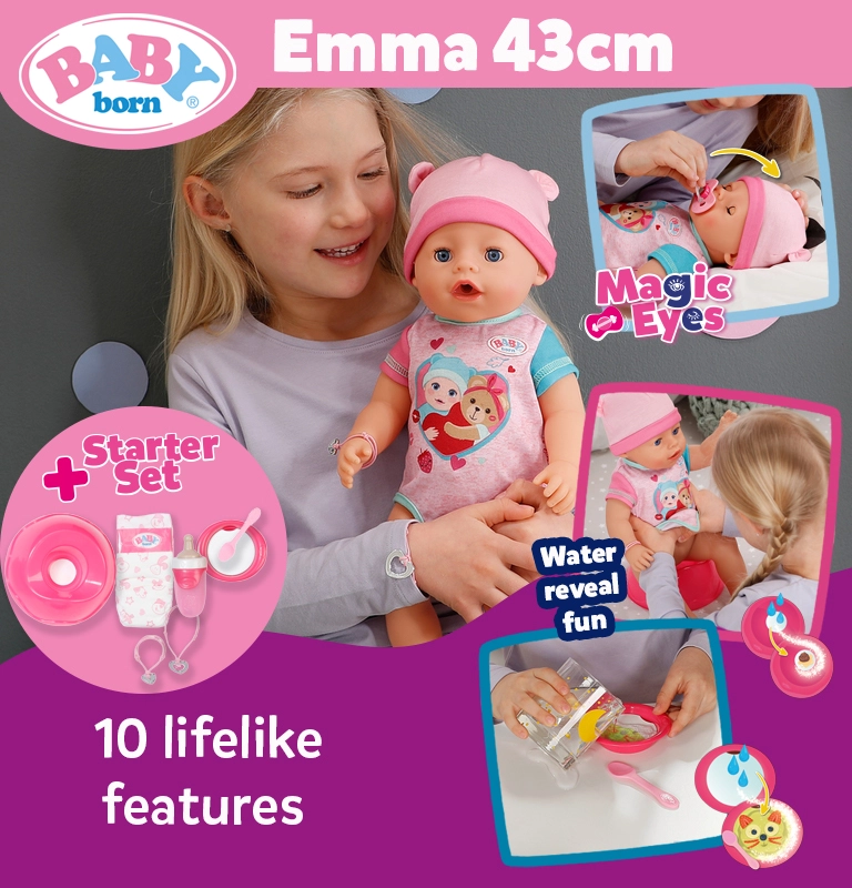 Baby Born Doll Games BABY Born 43cm Emma Doll Starter Set The