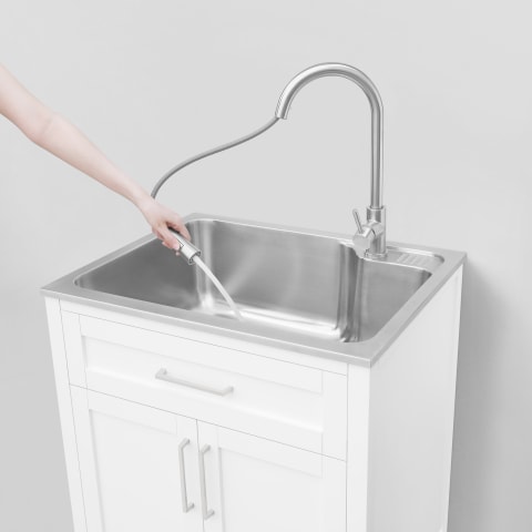 Pull-down faucet with spray