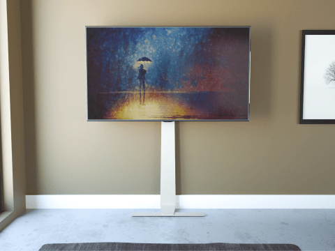 Stylish wall mounted TV looks without the drama of wall mounting