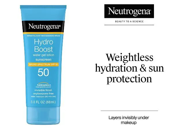 sunscreen lotion water resistant broad spectrum spf 50 oil-free water gel non-comedogenic