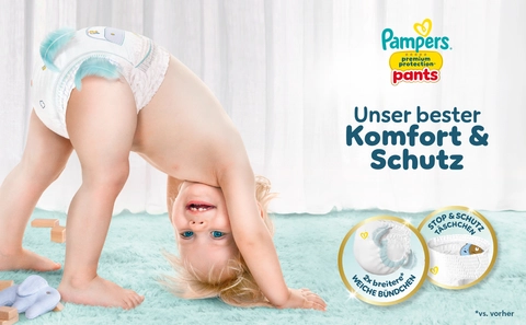 Pampers Premium Protection Windelhöschen Größe 7 – Ultraweich, Mit 12h Auslaufschutz & 360°-Bund, 40 Stück