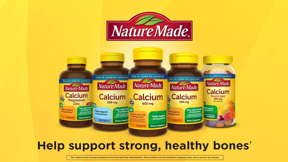 thumbnail video image 2 of Nature Made Calcium Magnesium Zinc with Vitamin D3 Tablets, Dietary Supplement, 300 Count, 2 of 11