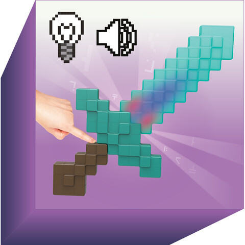 Mattel Minecraft Iron Sword, Life-Size Role-Play Toy & Costume Accessory  Inspired by the Video Game