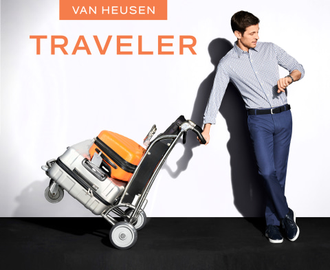 van heusen men's slim fit stretch flat front traveler pant