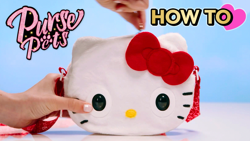 thumbnail video image 5 of Purse Pets, Sanrio Hello Kitty and Friends, Chococat Interactive Pet Toy and Handbag with over 30 Sounds and Reactions, Kids Toys for Girls, 5 of 5