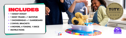  Soggy Doggy, The Showering Shaking Wet Dog Award-Winning Board  Game for Family Night Fun Games for Kids Toys & Games, for Kids Ages 4 and  up : Everything Else