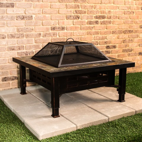 Wood Burning Fire Pits, Garden Treasures Slate Top Fire Pit