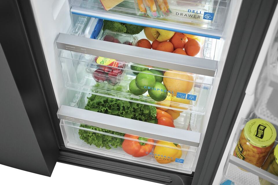 thumbnail video image 2 of FRIGIDAIRE GRSS2652AD SIDE BY SIDE FREESTANDING REFRIGERATOR Stainless Steel, 2 of 7