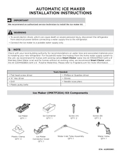 Top Mount Refrigerator Ice Maker Kit White-IMKTF20A