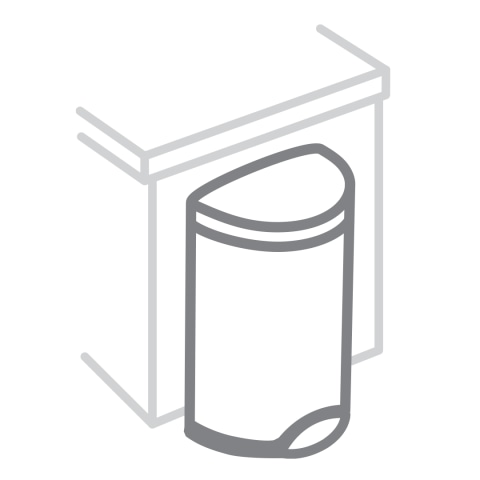 simplehuman 50 Liter / 13 Gallon Semi-Round Kitchen Step Trash Can with  Secure Slide Lock, Black Plastic
