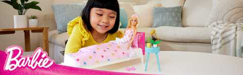 Barbie Doll and Bedroom Playset, Barbie Furniture with 20+ Pieces