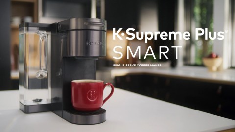 Keurig K-Supreme Plus Coffee Brewer with 24 K-Cups, My K-Cup & Voucher - Black Stainless