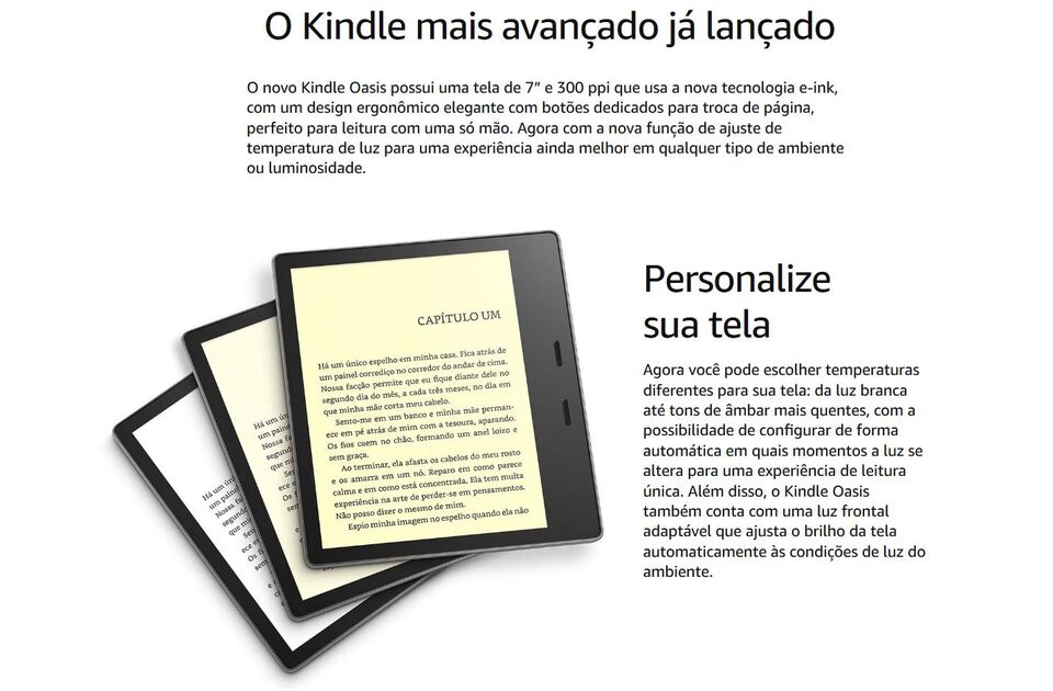 Kindle Oasis: nova versão com ajuste de temperatura de luz chega