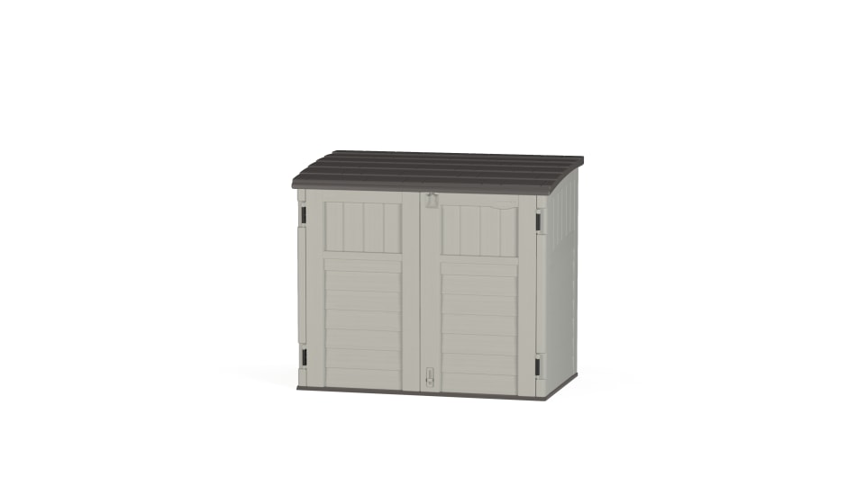 Suncast 34 cu. ft. Horizontal Outdoor Resin Storage Shed, Vanilla, 53 in D x 45.5 in H x 32.25 in W - image 2 of 10