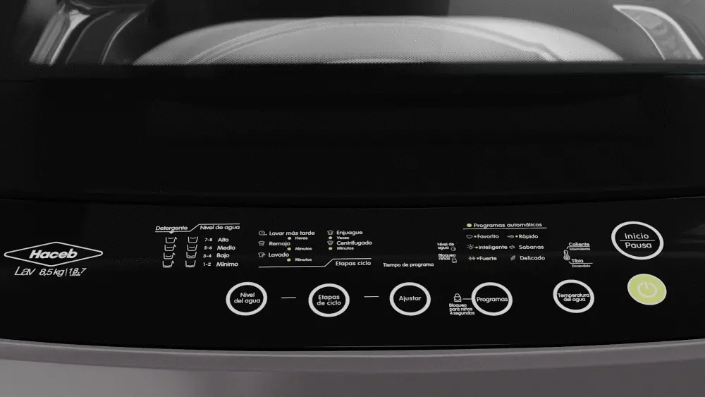 Lavadora 11 Kilogramos Haceb Panel Frontal Digital Gris