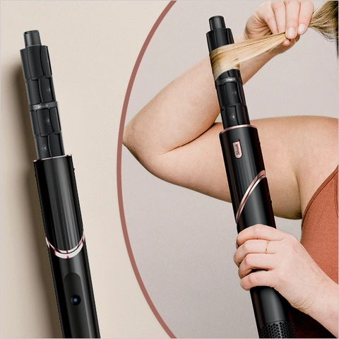 Place a lock of hair near the curler, and it will automatically wrap around, for hassle-free curls in seconds