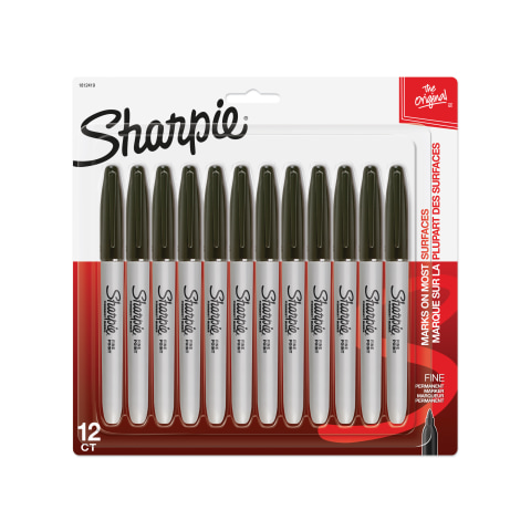 Sharpie Fine Tip Permanent Marker Value Pack, Fine Bullet Tip, Black,  36/Pack (1884739)