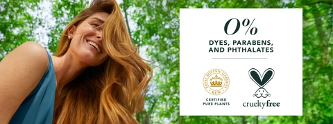 0% dyes, parabens and phthalates