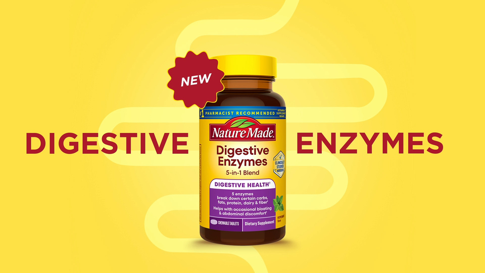 thumbnail video image 2 of Nature Made Digestive Enzymes Chewable Tablets, Digestive Health Support, 90 Count, 2 of 11