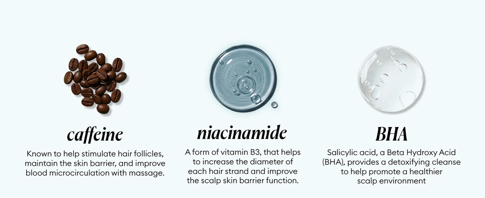 With caffeine niacinamide and BHA