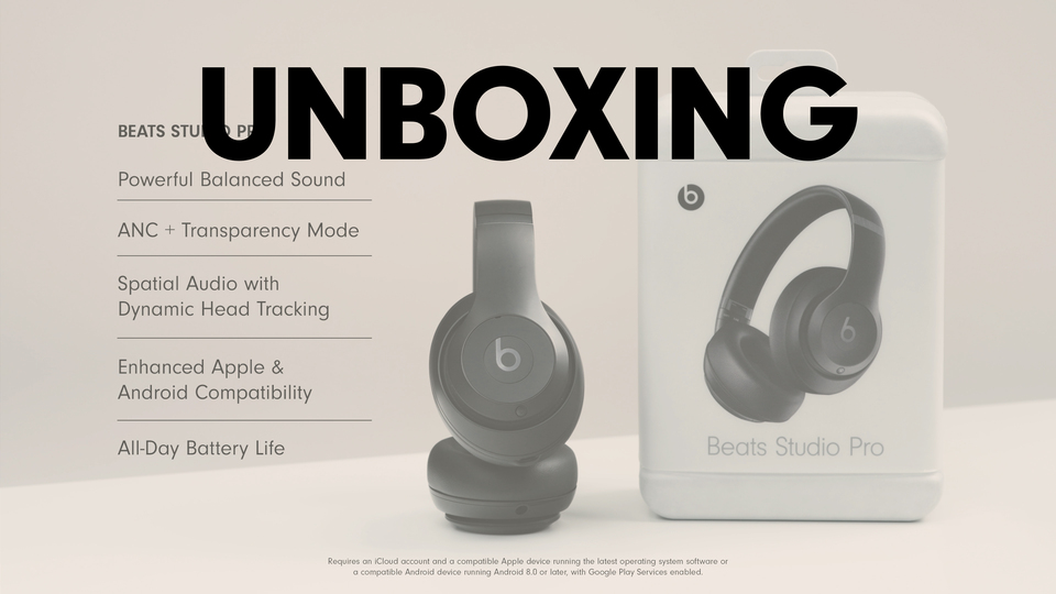 thumbnail video image 4 of Pre-Owned Beats by Dr. Dre Studio Pro Over-Ear Wireless Bluetooth Headphones, Navy, 4 of 4