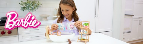 ​Indulge in a self-care day with Barbie&#174; doll and her bathtub playset!