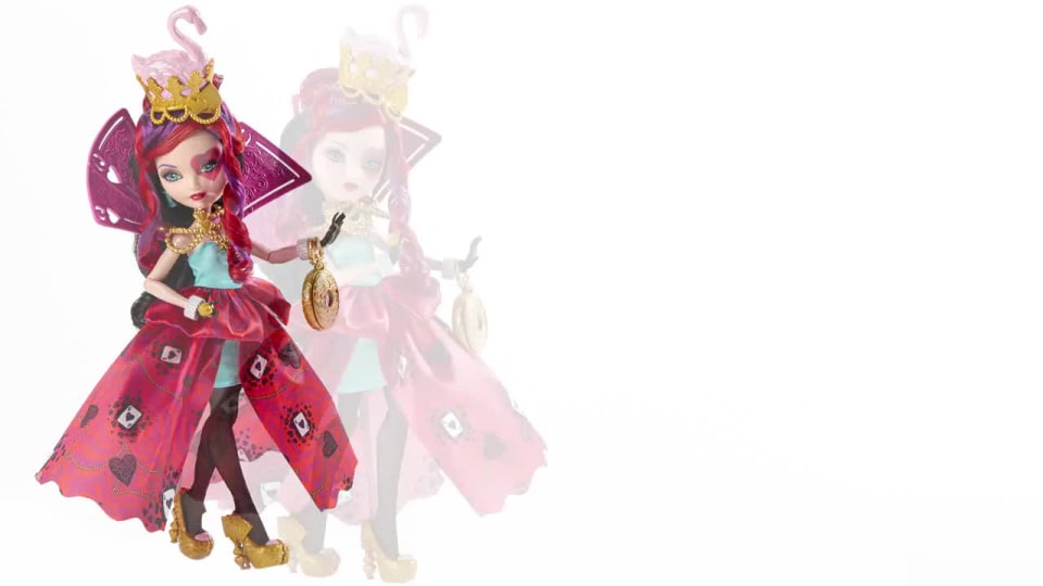 thumbnail video image 2 of Ever After High Way Too Wonderland Lizzie Hearts Doll, 2 of 12