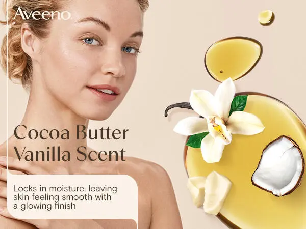 Aveeno Daily MoisturizingBody Oil Mist with oat oil, jojoba oil, and a cocoa butter vanilla scent