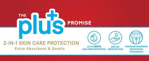 The Huggie Plus Promise ensures that Huggies Little Snugglers Plus newborn diapers will offer you and your baby peace of mind with extra absorbent and gentle-fitting diapers