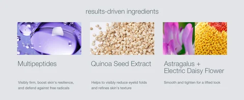 Close-up of purple serum bubbles representing multipeptides ingredient for skin firming