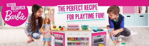 Barbie Ultimate Kitchen With Doll Dough Cooking Baking Toy Playset The Entertainer